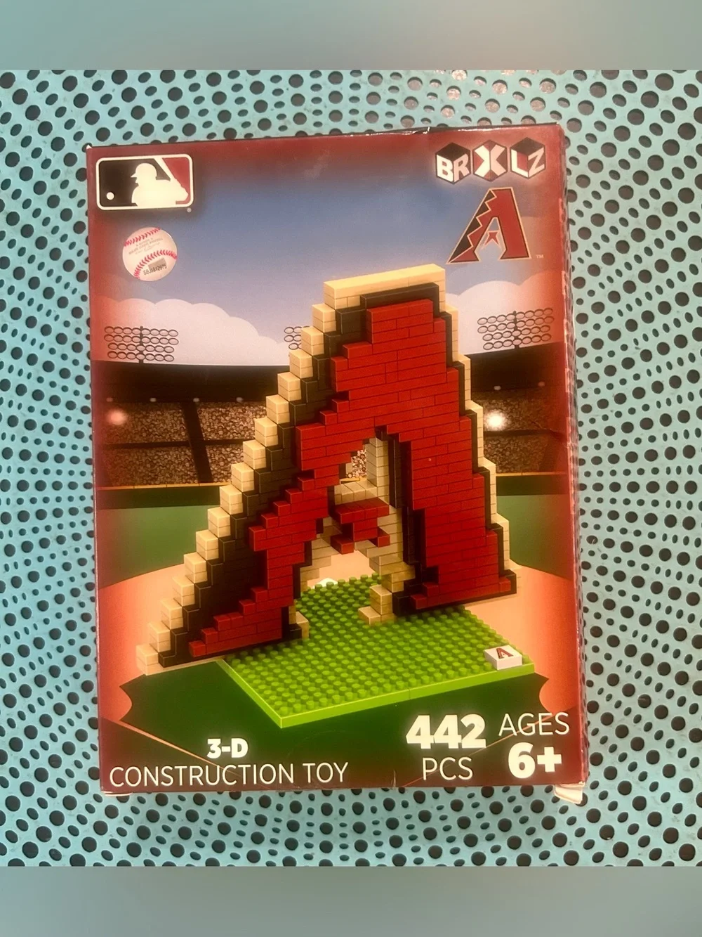 FOCO BRXLZ MLB Arizona Diamondbacks Baseball A Logo  3-D Construction Toy